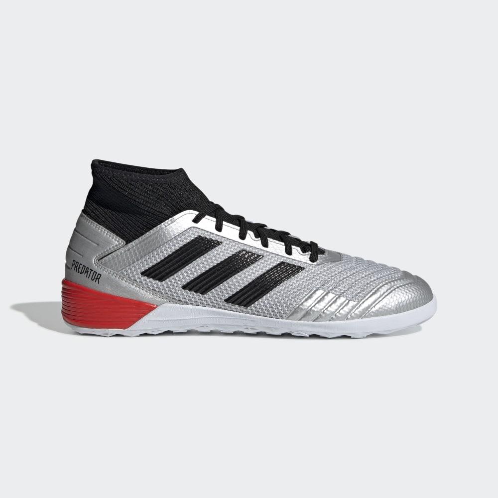 Adidasi Fotbal Adidas Predator Tango 19.3 Indoor Barbati Romania - Argintii Metal/Negrii/Rosii F3561